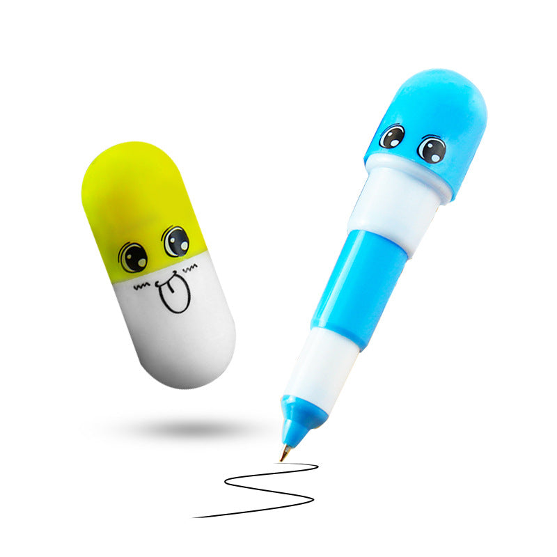 Wholesale Plastic Color Random Blue Refill Capsule Telescopic Pen